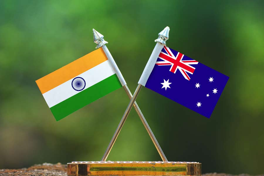 Australian and Indian flags in a single frame - Australian Universities Bans Indian Students