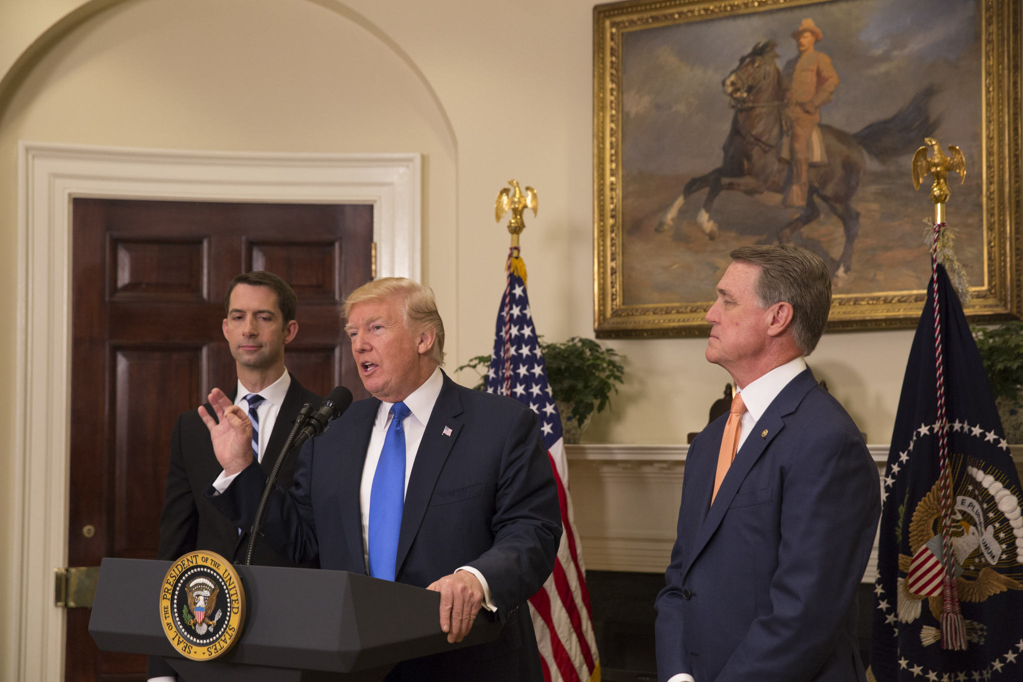 Donald Trump while adressing regaring the RAISE Act - Merit-Based Immigration